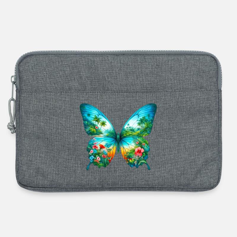Schmetterling - Laptoptasche 13" - Grau meliert