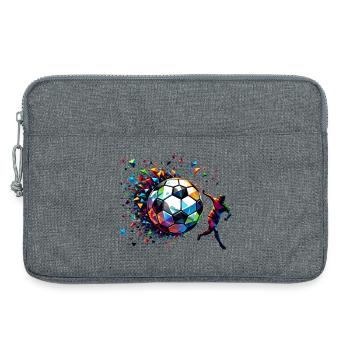 joueur de football dynamique jouant au football - Sacoche pour ordinateur portable 13 pouces - gris chiné - Devant