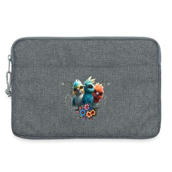Le gang de l’oiseau heureux - Sacoche pour ordinateur portable 13 pouces - gris chiné - Devant