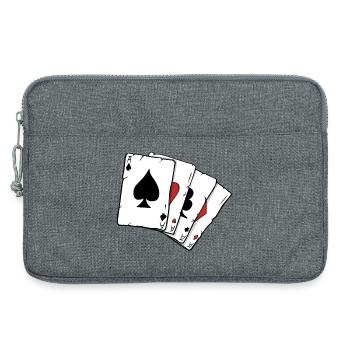 Pokerkarten Vier Illustration von Vexels - Laptoptasche 13" - Grau meliert - Vorne