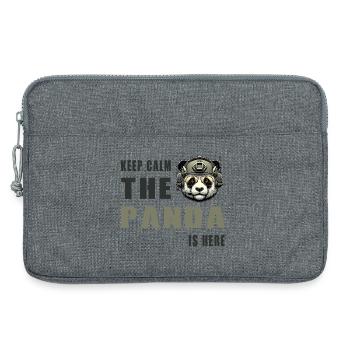 Taktischer Panda – Keep Calm - Laptoptasche 13" - Grau meliert - Vorne