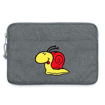 Snail cheeky tongue sticking out quickly small - Laptop bag 13" - heather grey - Front