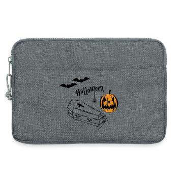 Halloween Kürbis Silhouette - Laptoptasche 13" - Grau meliert - Vorne