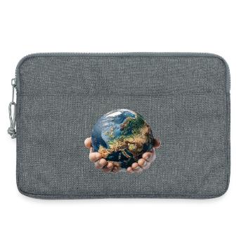 Earth in Hands: Global Responsibility - Laptop bag 13" - heather grey - Front