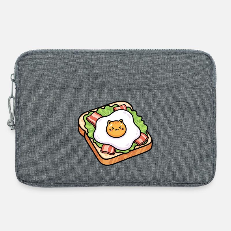 Sunny Toast Katzenei - Laptoptasche 13" - Grau meliert