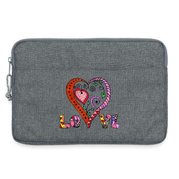 Herz - Laptoptasche 13" - Grau meliert - Vorne