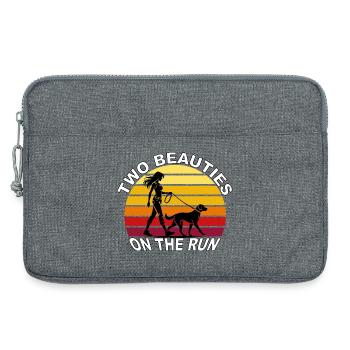 Two Beauties on the Run Hund Retro Design - Laptoptasche 13" - Grau meliert - Vorne