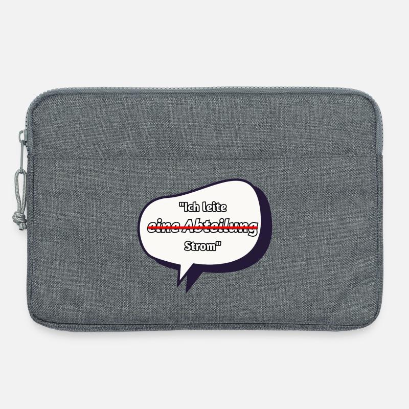 Ich leite Strom Spruch - Laptoptasche 13" - Grau meliert