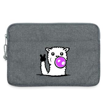Llama Bubblegum Sunglasses Peace Victory Hand Cool - Laptop bag 13" - heather grey - Front