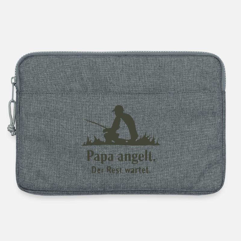 Papa angelt Der Rest wartet - Laptoptasche 13" - Grau meliert