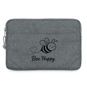 Bee Happy – Cute Bee with Heart | Positive Art - Laptoptasche 13" - Grau meliert - Vorne