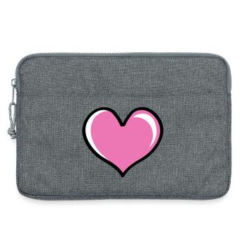 Amour du cœur - Sacoche pour ordinateur portable 13 pouces - gris chiné - Devant