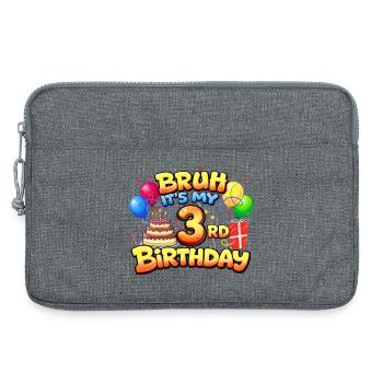 3rd birthday shirt 3rd birthday gift boy girl 3rd - Laptop bag 13" - heather grey - Front