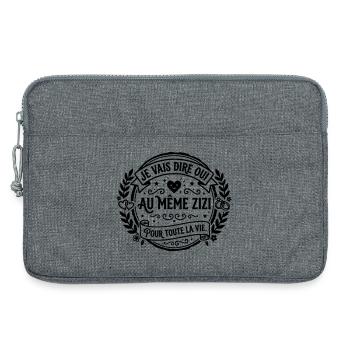 mariage_zizi - Sacoche pour ordinateur portable 13 pouces - gris chiné - Devant