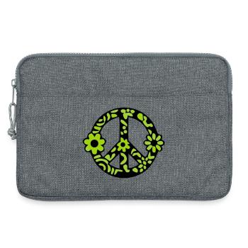 Peace Zeichen Blumen Icon - Laptoptasche 13" - Grau meliert - Vorne