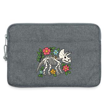 Triceratops Skelett mit Blumen - Laptoptasche 13" - Grau meliert - Vorne