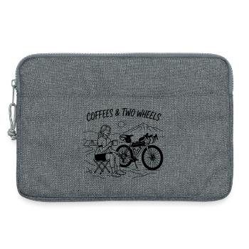 Coffees & Two Wheels Gravel Bike Kunst - Laptoptasche 13" - Grau meliert - Vorne