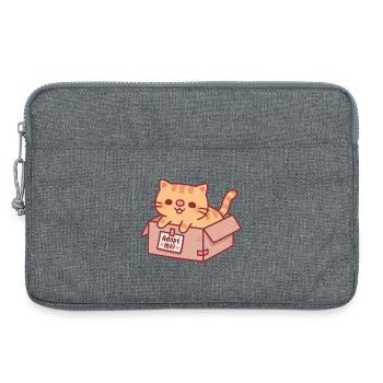 Adoptiere mich süße orangefarbene getigerte Katze in Pappkarton - Laptoptasche 13" - Grau meliert - Vorne