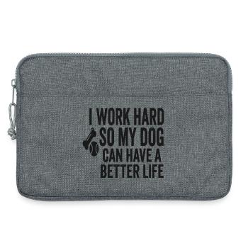 Ich arbeite hart, damit mein Hund besser lebt - Laptoptasche 13" - Grau meliert - Vorne