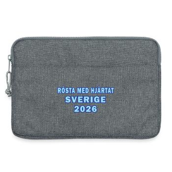 Votez avec votre cœur Suède 2026 - Sacoche pour ordinateur portable 13 pouces - gris chiné - Devant