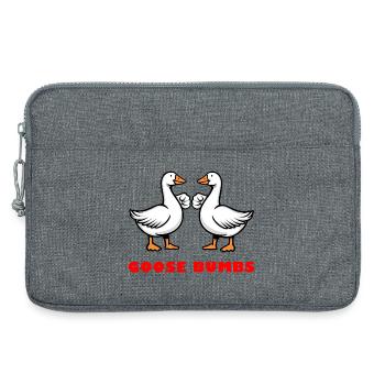 Goose Bumbs – Funny Goose Fist Bump - Laptop bag 13" - heather grey - Front