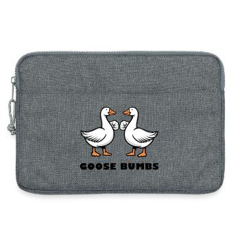 Goose Bumbs – Funny Goose Fist Bump - Laptop bag 13" - heather grey - Front