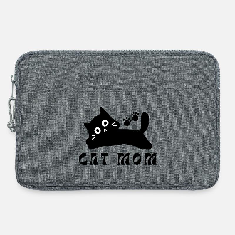 Minimalistisches Katzengesicht - Laptoptasche 13" - Grau meliert