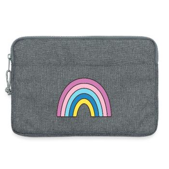 Pastel Rainbow Design - Laptop bag 13" - heather grey - Front