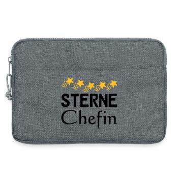 Sterne Chefin Geschenk - Laptoptasche 13" - Grau meliert - Vorne