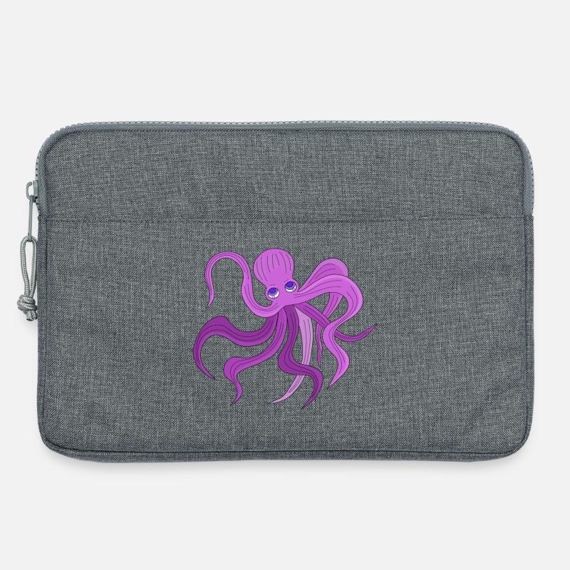 A fluffy octopus swinging tentacles - Laptop bag 13" - heather grey