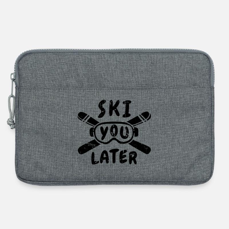 Lustiger Ski Spruch - Laptoptasche 13" - Grau meliert