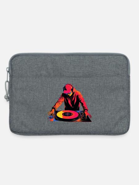 Diskjockey Retrowave - Laptoptasche 13" - Grau meliert