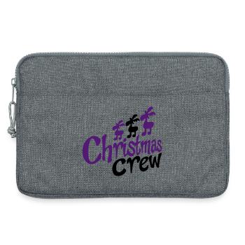 équipe drôle à Noël - Sacoche pour ordinateur portable 13 pouces - gris chiné - Devant