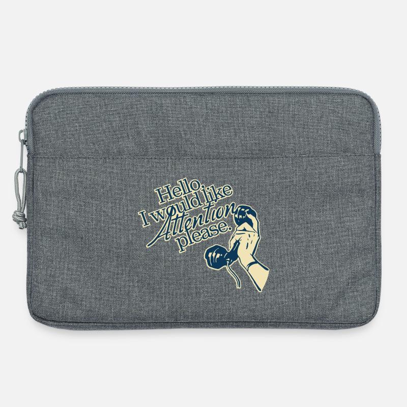 Hello, I Need Attention – Retro Statement - Laptoptasche 13" - Grau meliert