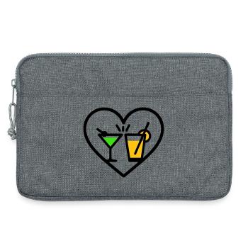 Cocktails, Coeur, Fête d’été, Plage, Cadeau - Sacoche pour ordinateur portable 13 pouces - gris chiné - Devant