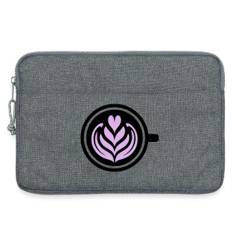 Kaffee-Liebe: Latte art Herz Vektor - Laptoptasche 13" - Grau meliert - Vorne