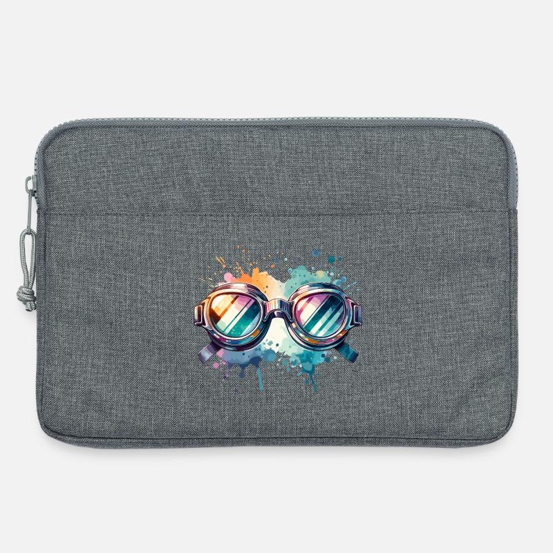 Colorful round swimming goggles Splash Design - Laptoptasche 13" - Grau meliert