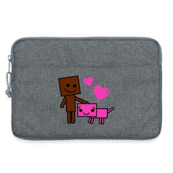 Le chien robot Heart Friends - Sacoche pour ordinateur portable 13 pouces - gris chiné - Devant