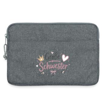 Große Schwester Herz Krone Design - Laptoptasche 13" - Grau meliert - Vorne