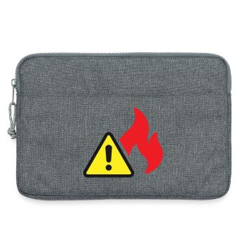 Icône solide d’alerte incendie Symbole de sécurité de flamme - Sacoche pour ordinateur portable 13 pouces - gris chiné - Devant