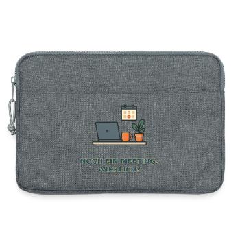 Meeting? Lustiges Büro-Design - Laptoptasche 13" - Grau meliert - Vorne