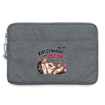 Katzenhaare sind Glitzer des Alltags - Laptoptasche 13" - Grau meliert - Vorne