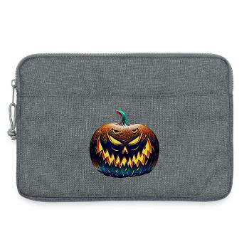 Halloween-Kuerbis - Laptoptasche 13" - Grau meliert - Vorne