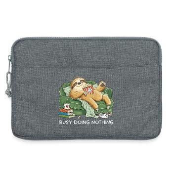 Busy Doing Nothing Faultier Couch Popcorn - Laptoptasche 13" - Grau meliert - Vorne
