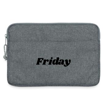 Vendredi – Lettrage noir - Sacoche pour ordinateur portable 13 pouces - gris chiné - Devant