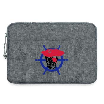 skull pirate - Sacoche pour ordinateur portable 13 pouces - gris chiné - Devant