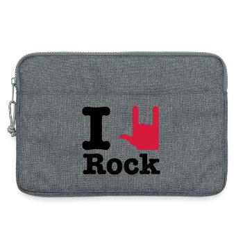 i love rock - Laptop bag 13" - heather grey - Front