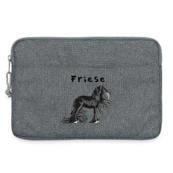 Niedliches Friesenpferd - Laptoptasche 13" - Grau meliert - Vorne