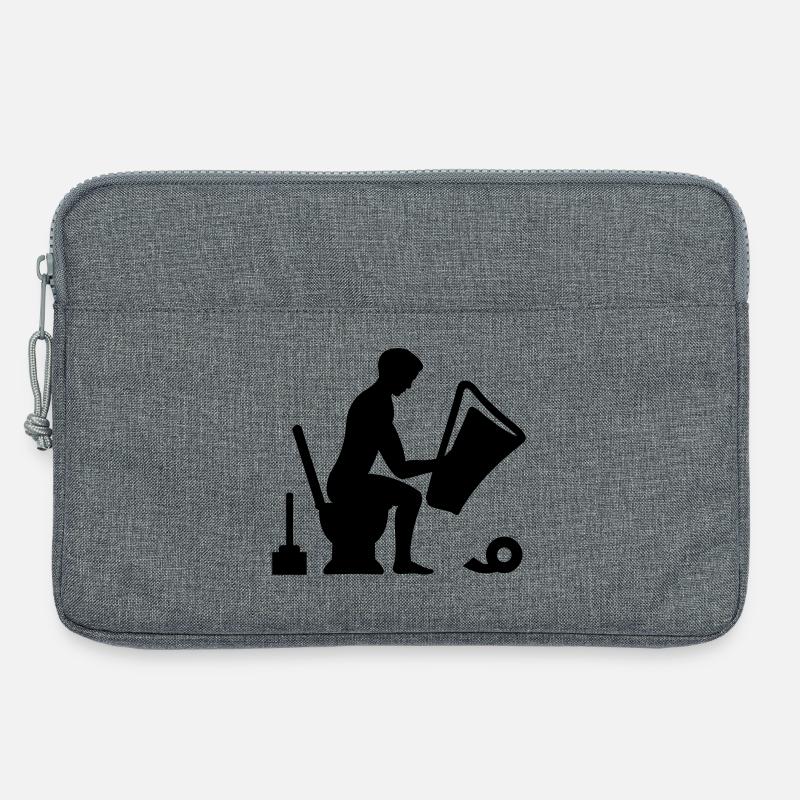 Klo - Toilette - Laptoptasche 13" - Grau meliert