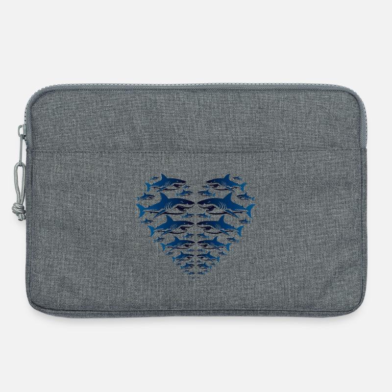 Shark Heart - Laptoptasche 13" - Grau meliert